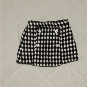 Gianni Bini Black and White Plaid Mini Skirt
